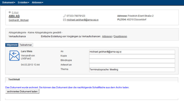 CRM-Archivierung mit stanoc Archive