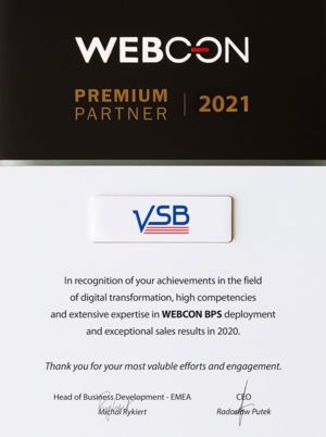 WEBCON Premium Partner 2021