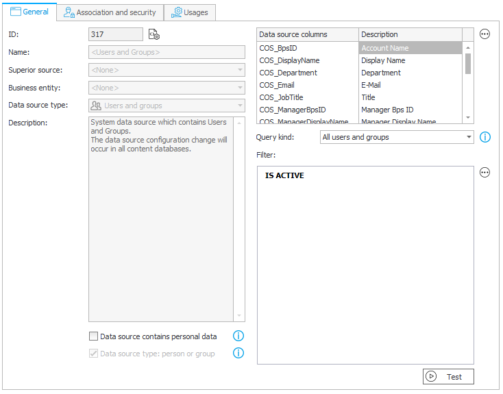 Konfiguration eines Active Directory als Datenquelle